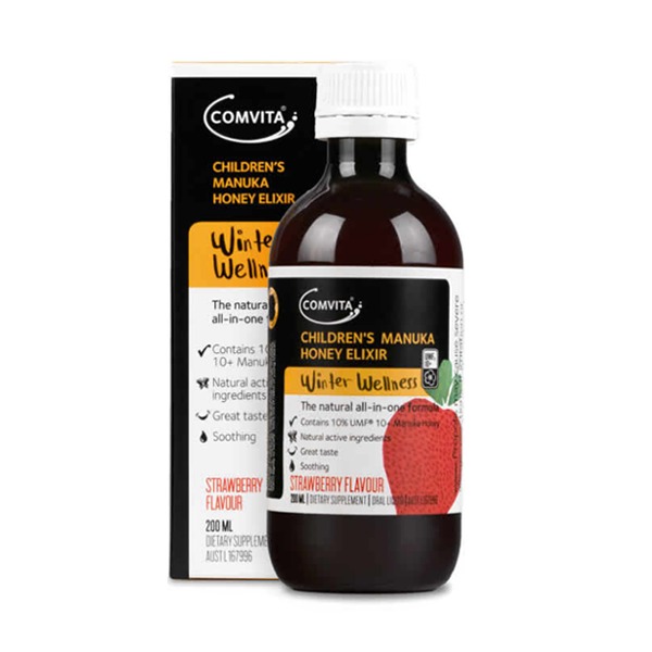 Childrens Elixir Strawberry 200ml Comvita