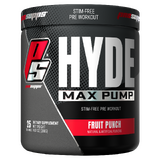 ProSupps Hyde Max Pump Stim Free Pre Workout 25 serves Fruit Punch