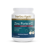 Herbs of Gold Zinc Forte + C Powder 100g Raspberry Flavour