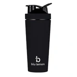 blu lemon Insulated Stainless Steel Protein Shaker Black colour