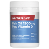 Nutra-Life Fish Oil 1500mg Plus Vitamin D 180 caps