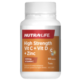 Nutra-Life High Strength Vit C + Vit D + Zinc 60 tabs