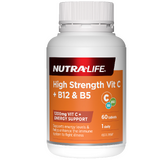 Nutra-Life High Strength Vit C + B12 & B5 60 tabs