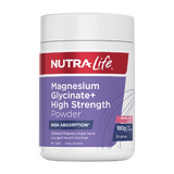 Nutra-Life Magnesium Glycinate+ High Strength Powder 180g Natural Berry Flavour